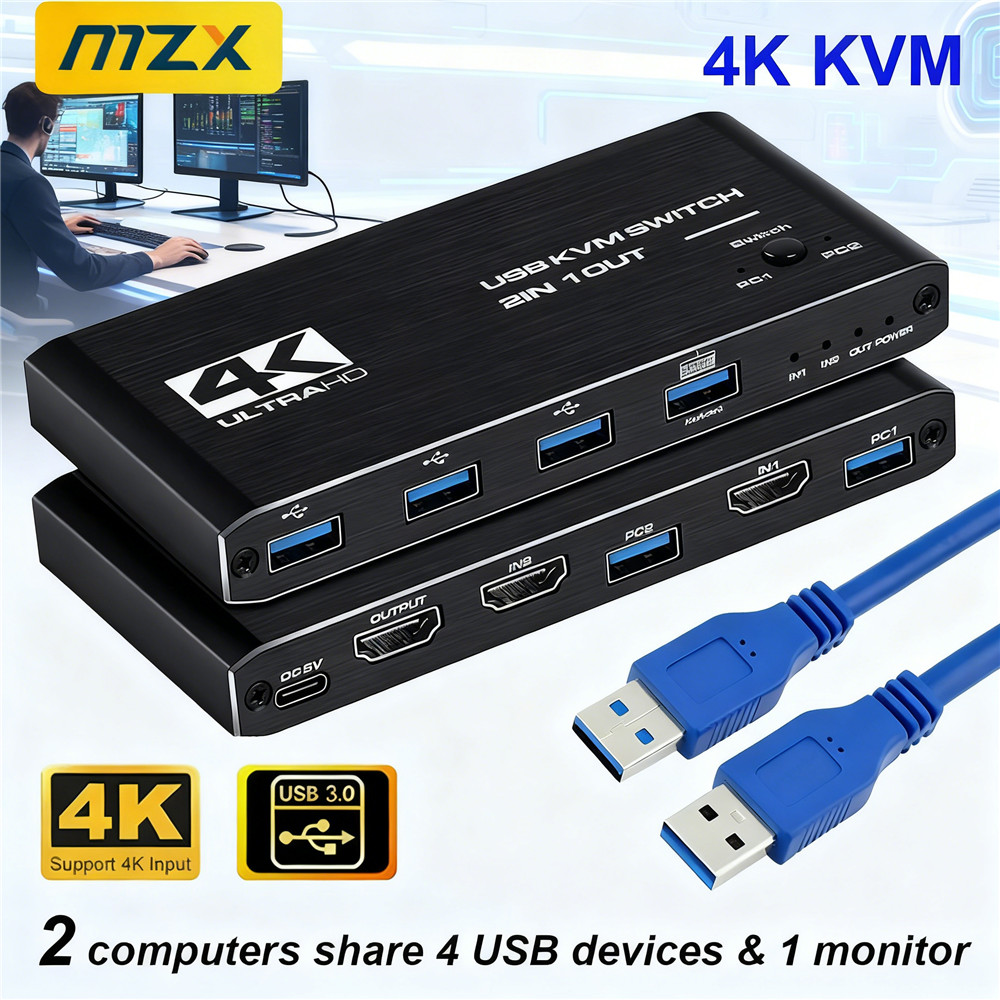 KVM Switch 4K 60Hz Switcher US - Gaming Accessories Rack recensie en prijs